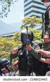 Caracas, Venezuela; 04 30 2019: 
Military And Civil Uprising Against Nicolás Maduro