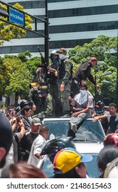 Caracas, Venezuela; 04 30 2019: 
Military And Civil Uprising Against Nicolás Maduro