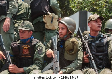 Caracas, Venezuela; 04 30 2019: 
Military And Civil Uprising Against Nicolás Maduro