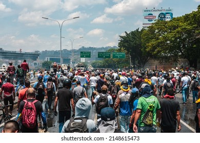 Caracas, Venezuela; 04 30 2019: 
Military And Civil Uprising Against Nicolás Maduro