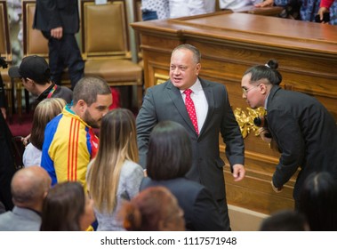 Caracas, Venezuela; 06/19/2018. The National Constituent Assembly Of Venezuela Elected The Chavista Leader Diosdado Cabello As The New President Of The Legislative Body.