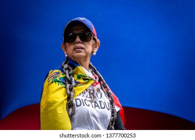 Caracas, Venezuela, 19/04/2019.

A Woman Waits To See Interim President Juan Guaidó And Listen To His Speech, In Chacao, Caracas.