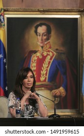 Caracas (Venezuela) April 20, 2010 The Former President Of Argentina, Cristina Fernandez De Kirchner At The Miraflores Palace In Caracas