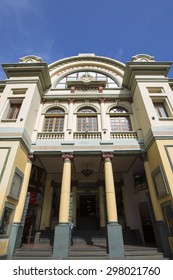 CARACAS, VENEZUELA, APRIL 20: Colonial Architecture And Mac Donald Restaurant In Caracas With A Clear Blue Sky. Venezuela 2015.