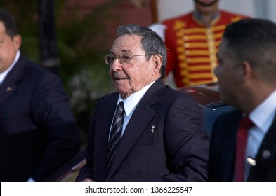 Caracas (Venezuela) December 13, 2008. The Former Presidents Of Cuba, Raul Castro In Caracas On December 13, 2008