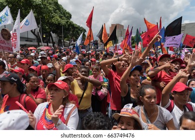 Caracas, Venezuela. June 19. 2017. People In An Act To Support President Nicolás Maduro. 