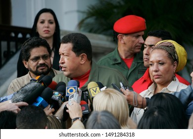 Caracas (Venezuela) November 8, 2007. Hugo Chávez (C), Luciano Marín Arango, Also Known As 