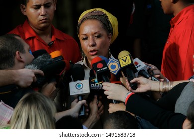 Caracas (Venezuela) November 8, 2007. Piedad Córdoba (C). Colombian Politician Who Served As Senator Of Colombia From 1994 To 2010. At The Miraflores Palace In Caracas After Meeting With Hugo Chavez