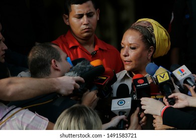 Caracas (Venezuela) November 8, 2007. Piedad Córdoba (R). Colombian Politician Who Served As Senator Of Colombia From 1994 To 2010. At The Miraflores Palace In Caracas After Meeting With Hugo Chavez