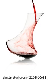 Carafe With Red Wine On A White Background