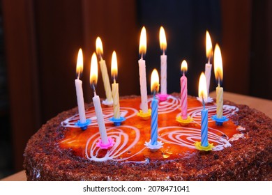 Caramel Birthday Cake 11 Candles Stock Photo 2078471041 | Shutterstock