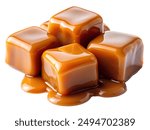 Caramel candies with caramel sauce isolated on white background copy.jpg
