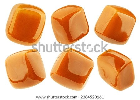 Caramel candy, isolated on white background, clipping path, full depth of field