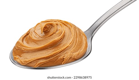 Caramel cream, boiled condensed milk swirl in spoon isolated - Powered by Shutterstock