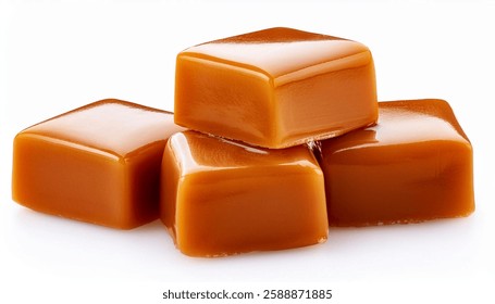 Cubos del caramelo aislados en fondo transparente o blanco