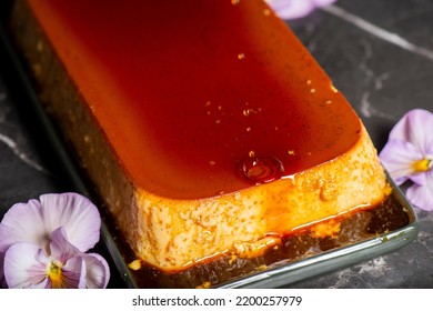 Crème Caramel, Flan, Caramel Pudding Or Caramel Custard Is A Custard Dessert With A Layer Of Clear Caramel Sauce.