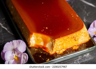 Crème Caramel, Flan, Caramel Pudding Or Caramel Custard Is A Custard Dessert With A Layer Of Clear Caramel Sauce.