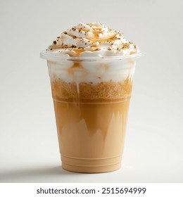 Caramel macchiato with layers of espresso, milk, foam, and a generous caramel drizzle - Powered by Shutterstock