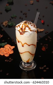 Caramel Milkshake In Tall Glass