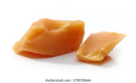 Caramel Pieces Isolated On White Background