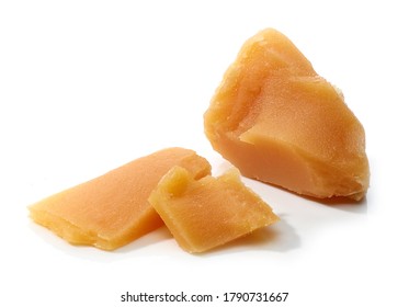 Caramel Pieces Isolated On White Background