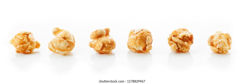 Caramel Popcorn Isolated On White Background