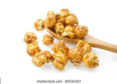 Caramel Popcorn Isolated On White Background