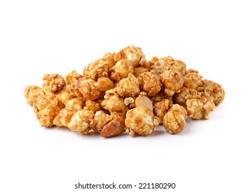 Caramel Popcorn Isolated On White Background