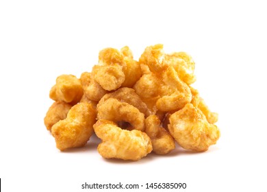 Caramel Puff Corn Popcorn Isolated on a White Background