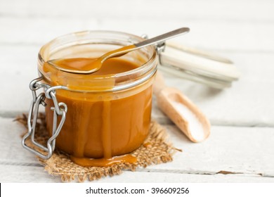 Caramel Sauce In A Glass Jar