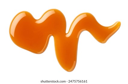 Caramel sauce swirl isolated on white background, top view - Powered by Shutterstock