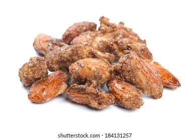 Caramelized Almond Isolated White Background