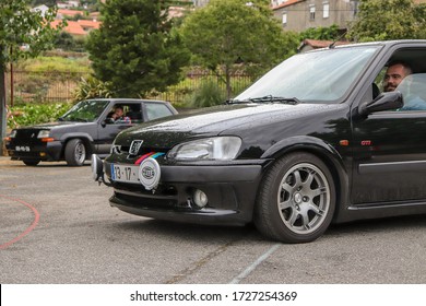 Caramulo , Portugal - September 08 , 2018 : Front of a peugeot 106 GTI car