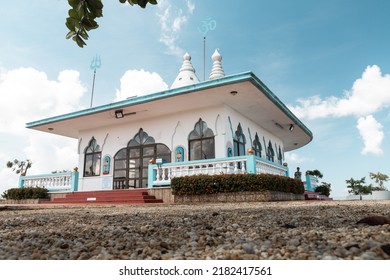Carapichaima, Trinidad and Tobago - July 22 2022: The Hindu Temple in the Sea was built by indentured labourer Sewdass Sadhu in the 1930s. Today, it is a popular tourist landmark and place of prayer.
