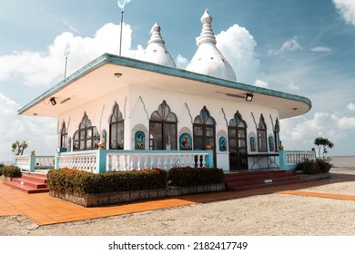 Carapichaima, Trinidad and Tobago - July 22 2022: The Hindu Temple in the Sea was built by indentured labourer Sewdass Sadhu in the 1930s. Today, it is a popular tourist landmark and place of prayer.