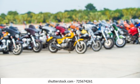 Caravan motorcycles travel in national park blur for background