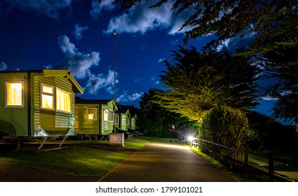 Caravan Park Near The Ocean Coast In Cornwell, UK