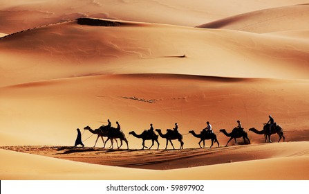 Caravan in Sahara Desert