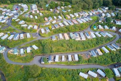 Caravan Site Park Aerial View Traveller Holiday Homes At Cloch Site Near Wemyss Bay