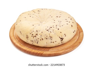 Caraway Cheese, Isolated On White Background