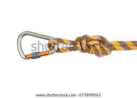 Carbine with rope isolated on white background