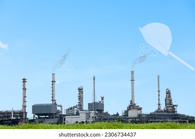 Carbon Capture, Utilization and Storage (CCUS) concept. Technology of CO2 capturing and store it underground or use it in other industrial production processes. Net zero target, limit global warming.