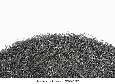 Carbon charcoal  texture on white background