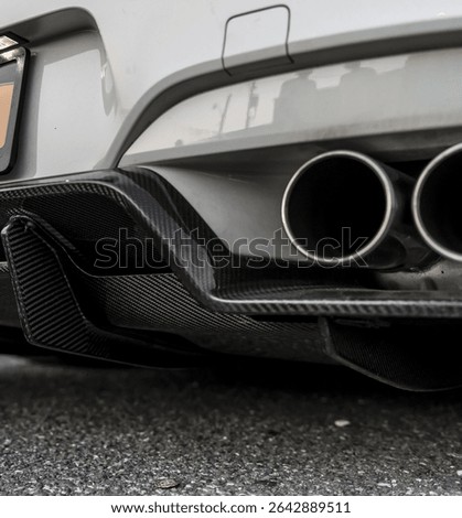 Carbon fiber rear diffuser on a car