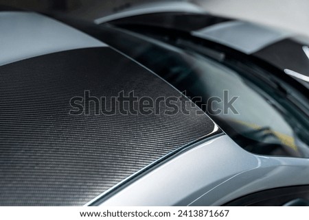 Carbon fiber roof on a car