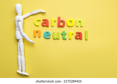 Carbon Neutral Ecology Label Concept. Carbon Neutral. Local Organic Vegetables And Fruits