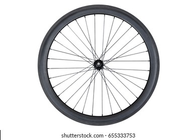 Carbon Wheel For Road Bicycle Isolated