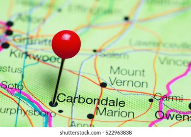 Carbondale Pinned On A Map Of Illinois, USA
