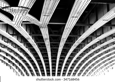 Carcass Of The Bridge. Technogenic Abstract Background