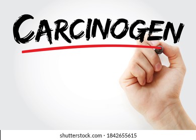 Carcinogen Text With Marker, Concept Background